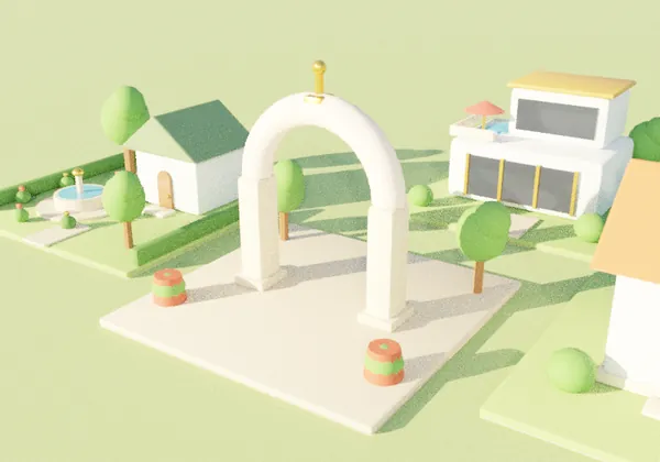 A arch in APEX City