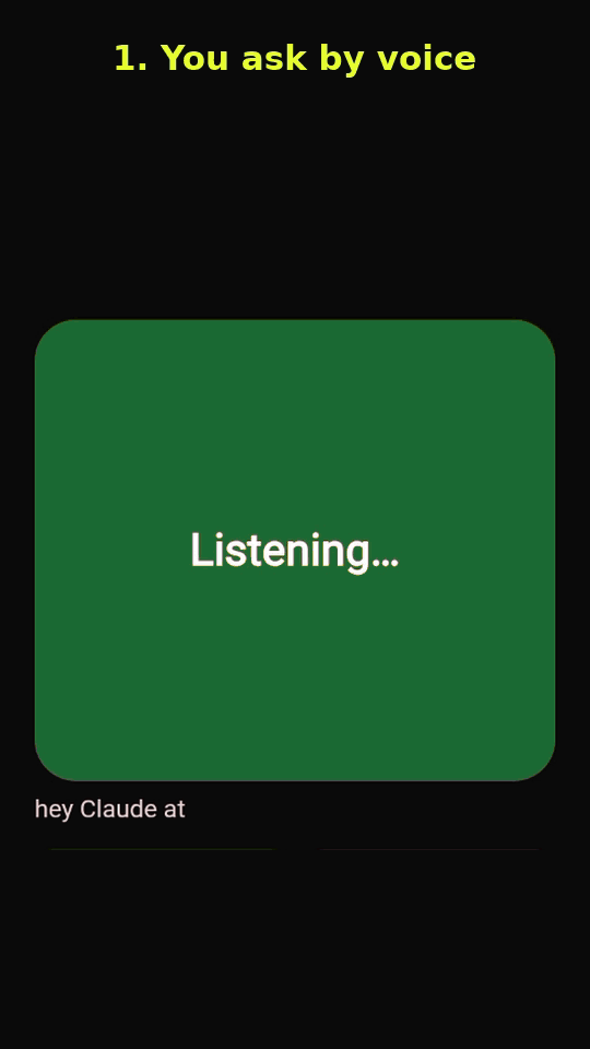 Shuteye on a phone: you ask by voice, Claude says what it will change and asks, you say yes, the live page changes